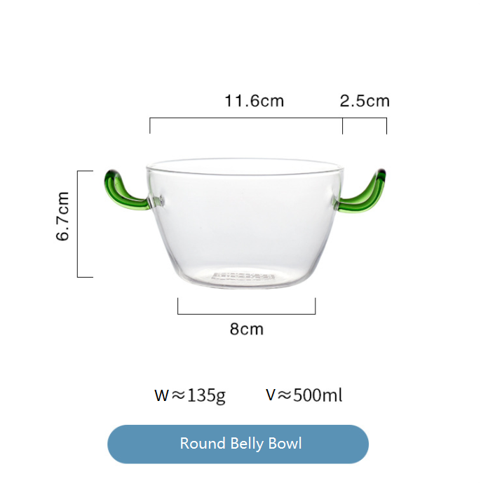 Heat Resistant Borosilicate Glass Bowl Ears Bowl